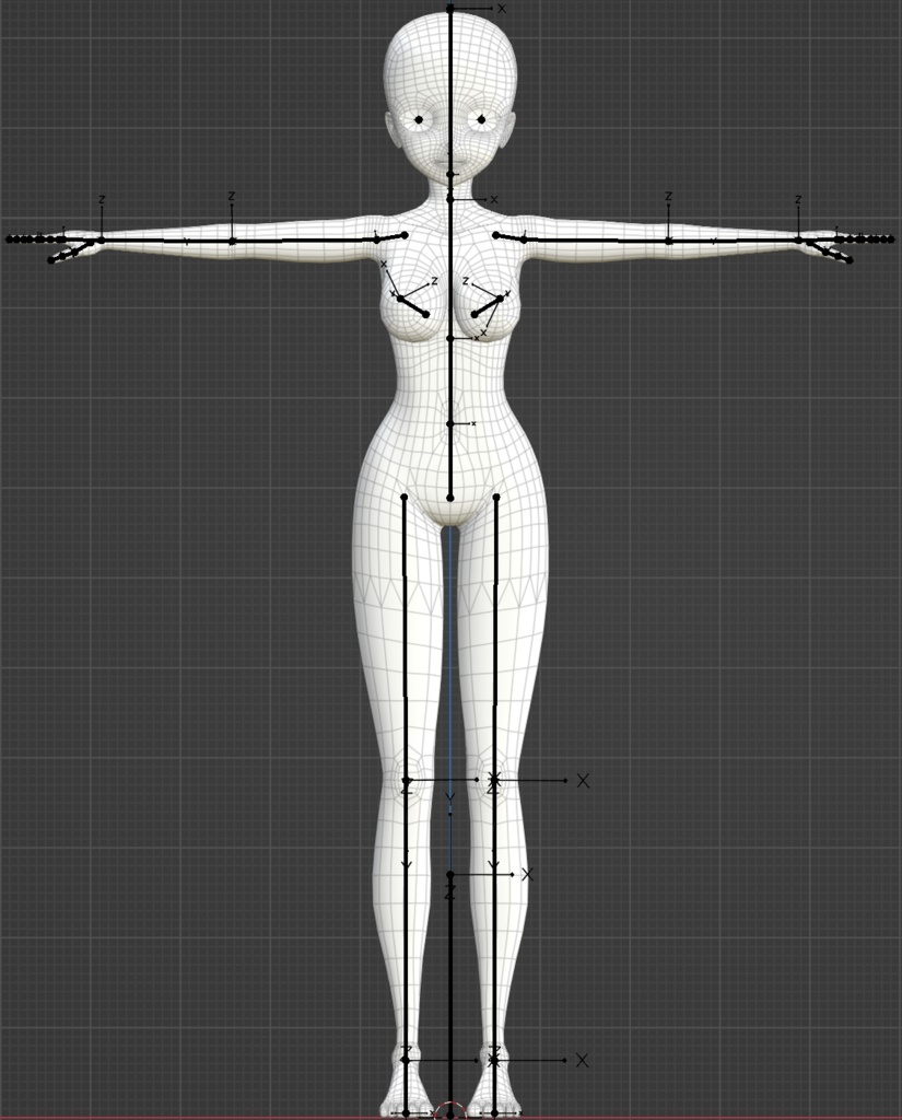 2022ss blender 女性3Dモデル素体 