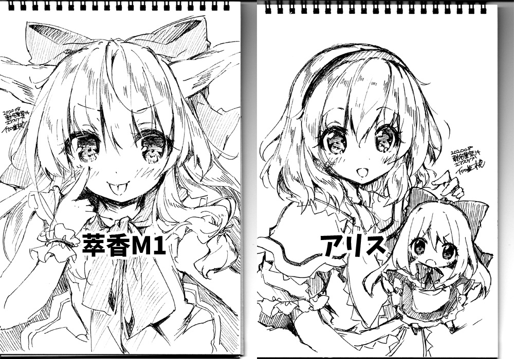 【完売御礼】エアスケブ(直筆イラスト)【東方名華祭14】