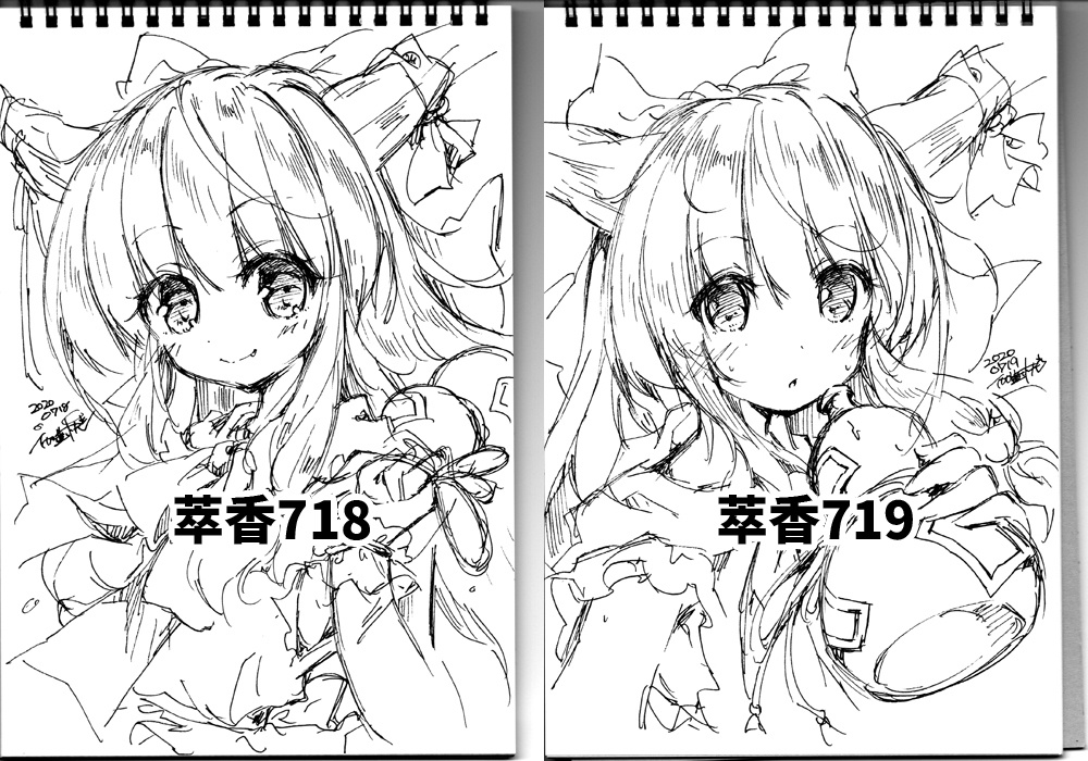 【完売御礼】エアスケブ(直筆イラスト)【東方名華祭14】