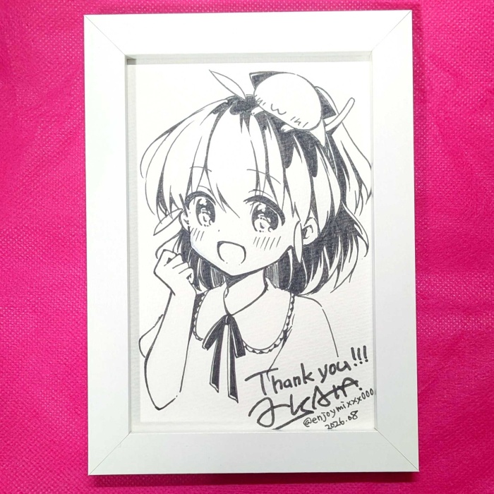 【直筆イラスト】誕生日記念（かわいいポーズ）【VTuber香賀彩葉】
