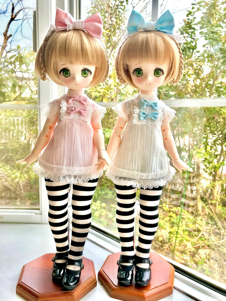 ■KUMAKOちゃん&MDDさん(40cmドール)用楊柳のマイクロミニワンピース(ピンク)