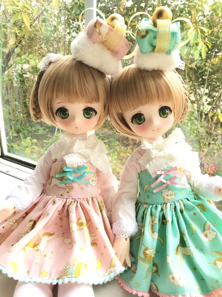 ■KUMAKOちゃん&MDDさん(40cmドール)用 ペガサスの王冠セットアップ(ミント)