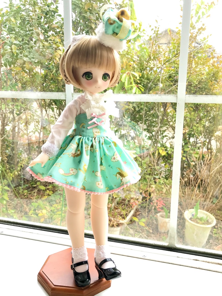 ■KUMAKOちゃん&MDDさん(40cmドール)用 ペガサスの王冠セットアップ(ミント)