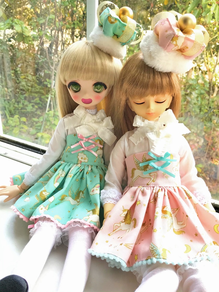 ■KUMAKOちゃん&MDDさん(40cmドール)用 ペガサスの王冠セットアップ(ピンク)