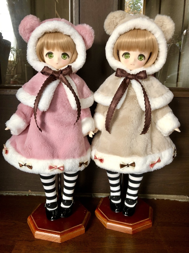 ■KUMAKOちゃん&MDDさん(40cmドール)用 KUMAKOちゃんのくまコートセット(カフェオレ