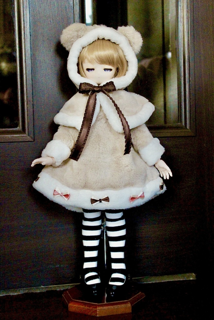 ■KUMAKOちゃん&MDDさん(40cmドール)用 KUMAKOちゃんのくまコートセット(カフェオレ