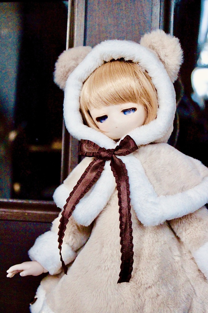 ■KUMAKOちゃん&MDDさん(40cmドール)用 KUMAKOちゃんのくまコートセット(カフェオレ