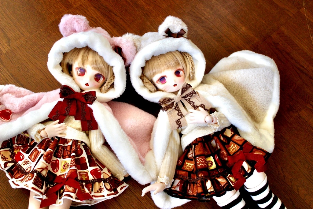 ■KUMAKOちゃん&MDDさん(40cmドール)用のチョコレートのセットアップ(オフ白)