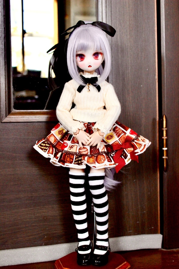 ■KUMAKOちゃん&MDDさん(40cmドール)用のチョコレートのセットアップ(オフ白)