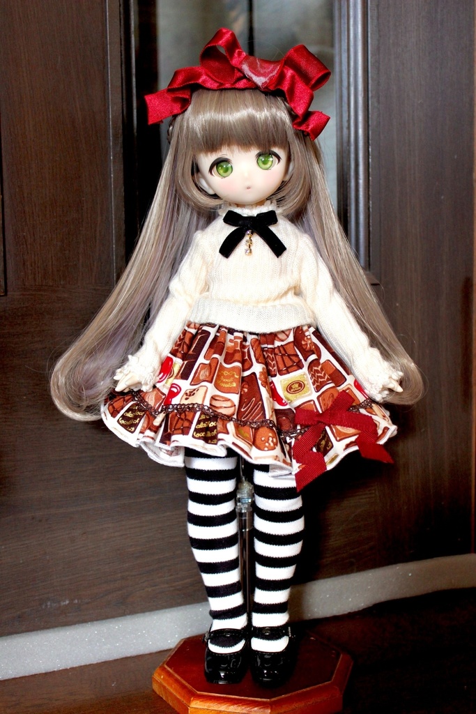 ■KUMAKOちゃん&MDDさん(40cmドール)用のチョコレートのセットアップ(オフ白)