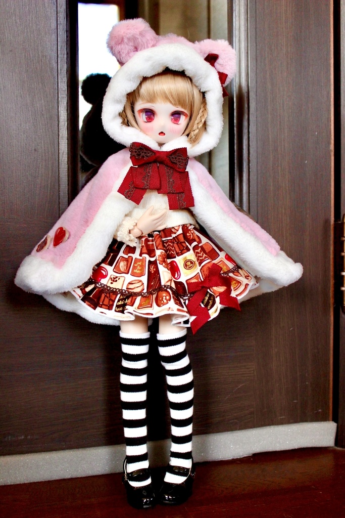 ■KUMAKOちゃん&MDDさん(40cmドール)用のチョコレートのセットアップ(オフ白)