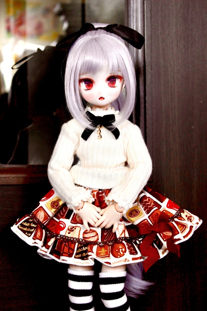 ■KUMAKOちゃん&MDDさん(40cmドール)用のチョコレートのセットアップ(オフ白)