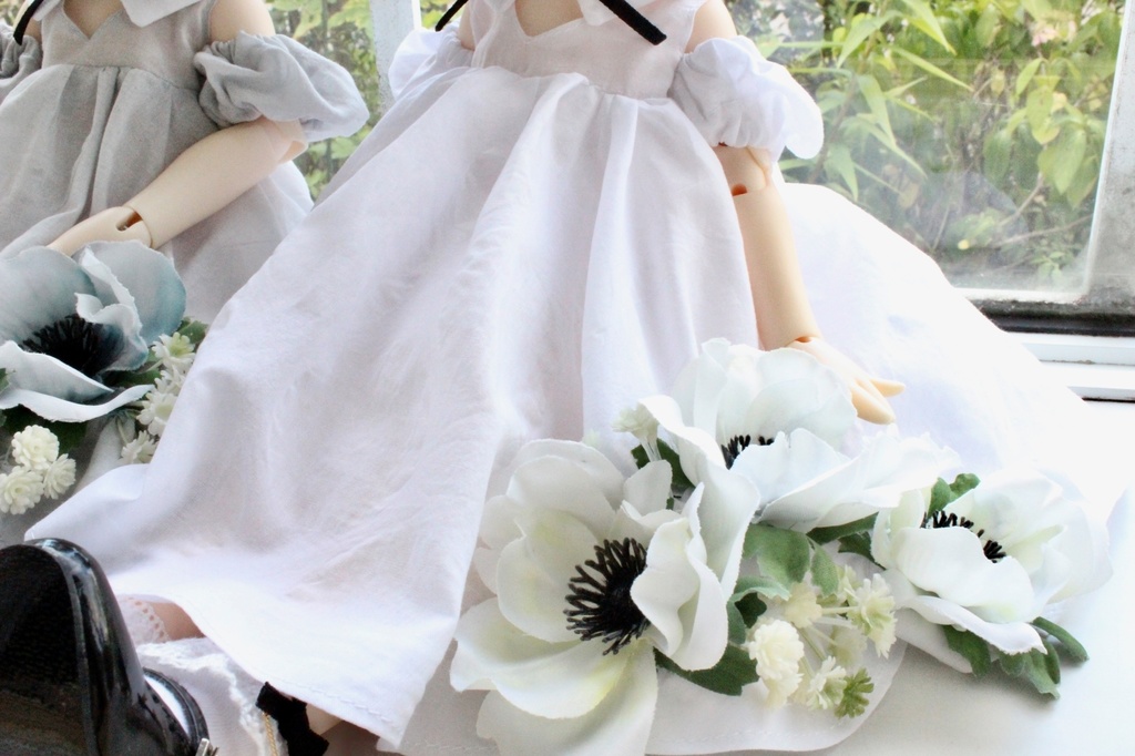 ■天空の庭のドレスセット 光の庭(ピュアホワイト) (KUMAKOちゃんサイズ、MDDさん互換性あり)