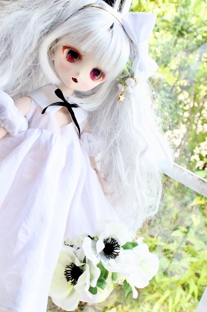 ■天空の庭のドレスセット 光の庭(ピュアホワイト) (KUMAKOちゃんサイズ、MDDさん互換性あり)