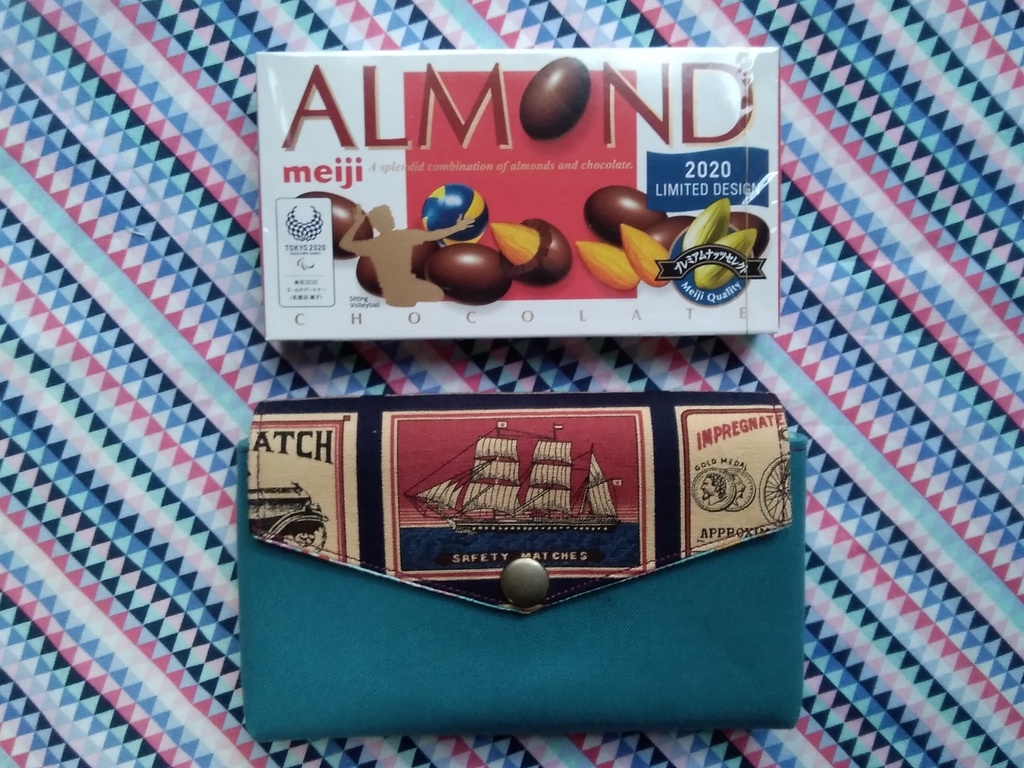 アモチョコケース　【昭和レトロ帆布　マッチBL】