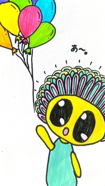 風船が…