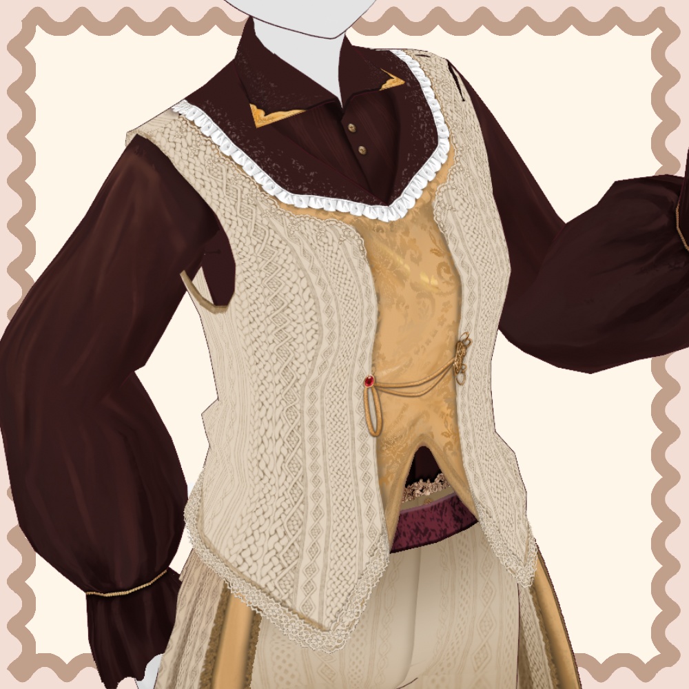 【VRoid用衣装】Prince Lolita-Chocolate Dream/王子系ロリィタ-チョコレートドリーム