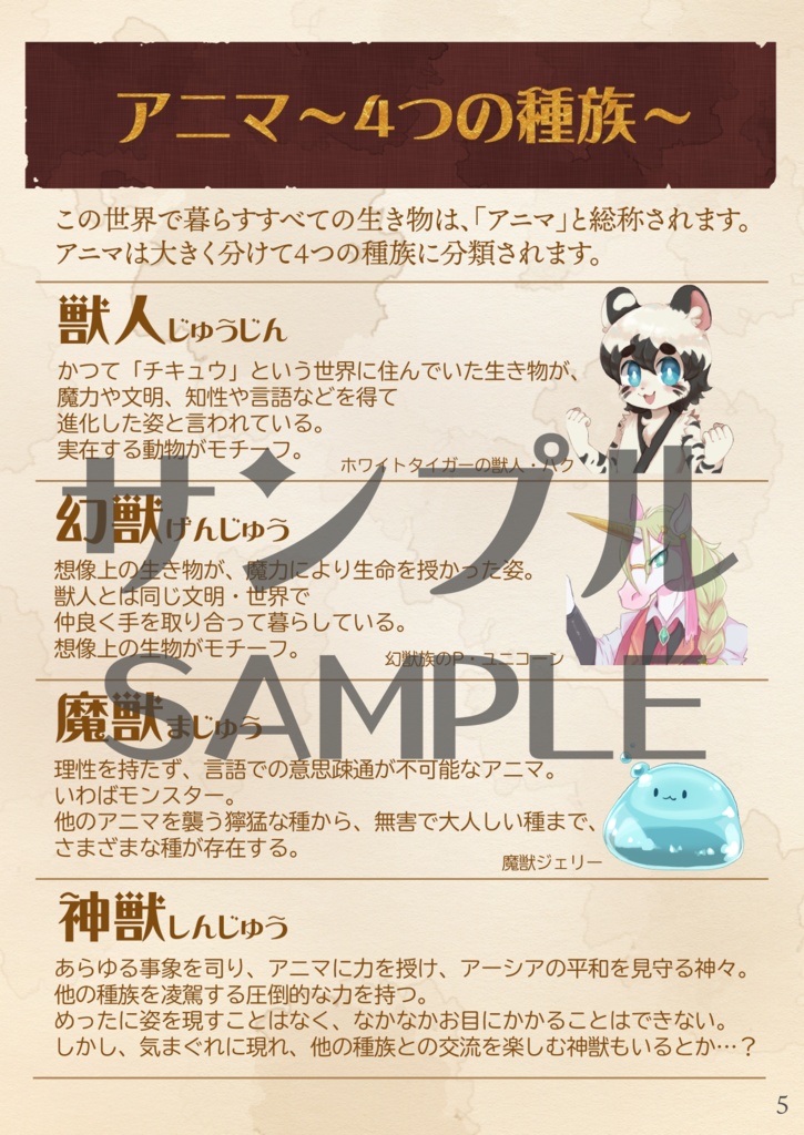 Furry Fantasia設定資料集~アーシア冒険の手引き~