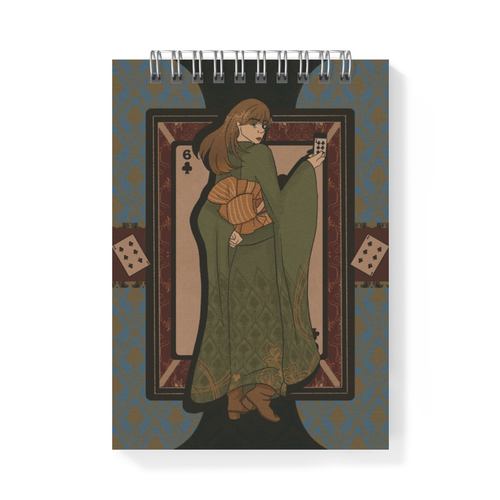 【トランプコレクション】ハートの5&クラブの6 A6メモ帳