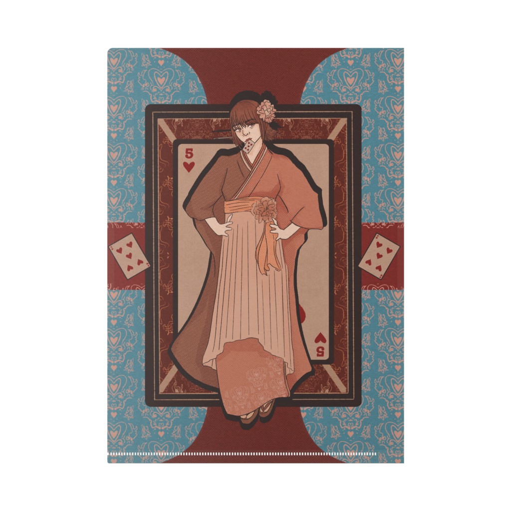 【トランプコレクション】クラブの6&ハートの5 クリアファイル