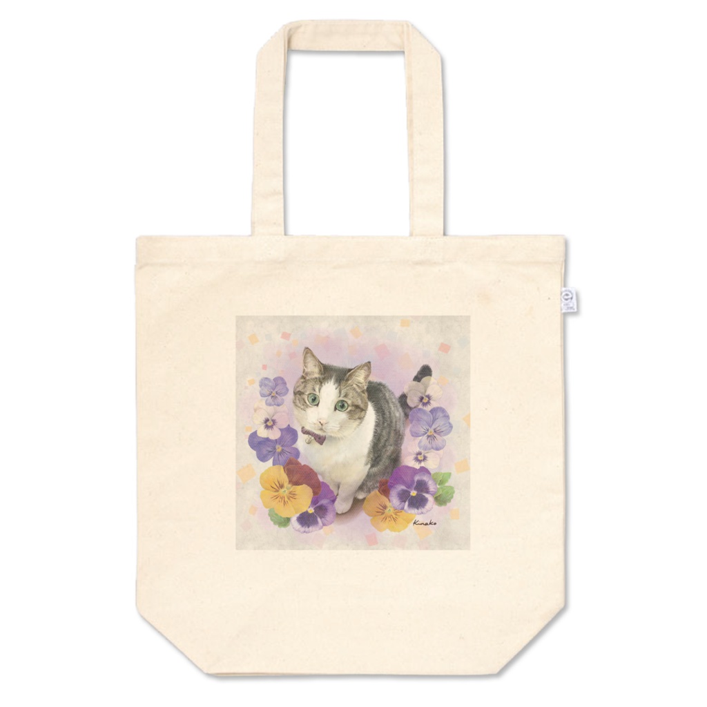 パンジーと猫 トートバッグM