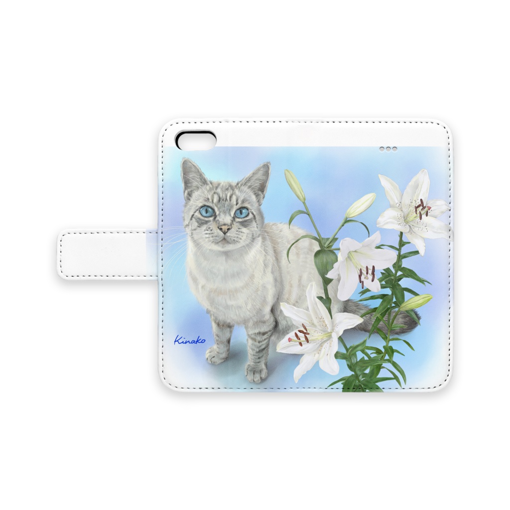 猫と百合の花　iPhone