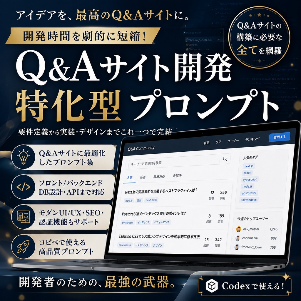 Q&Aサイト開発特化型プロンプト