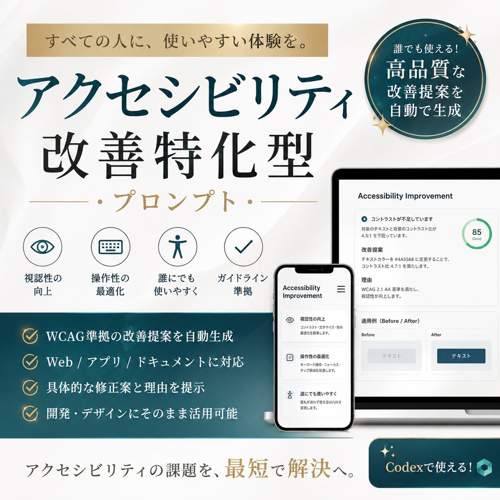 アクセシビリティ改善特化型プロンプト
