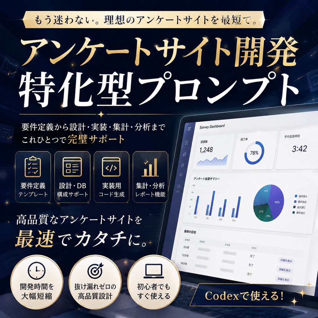 アンケートサイト開発特化型プロンプト