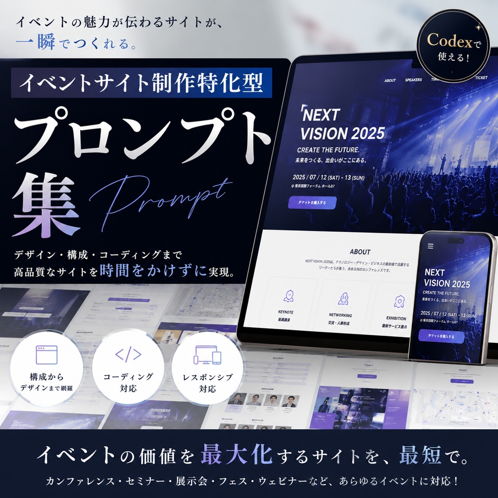 イベントサイト制作特化型プロンプト