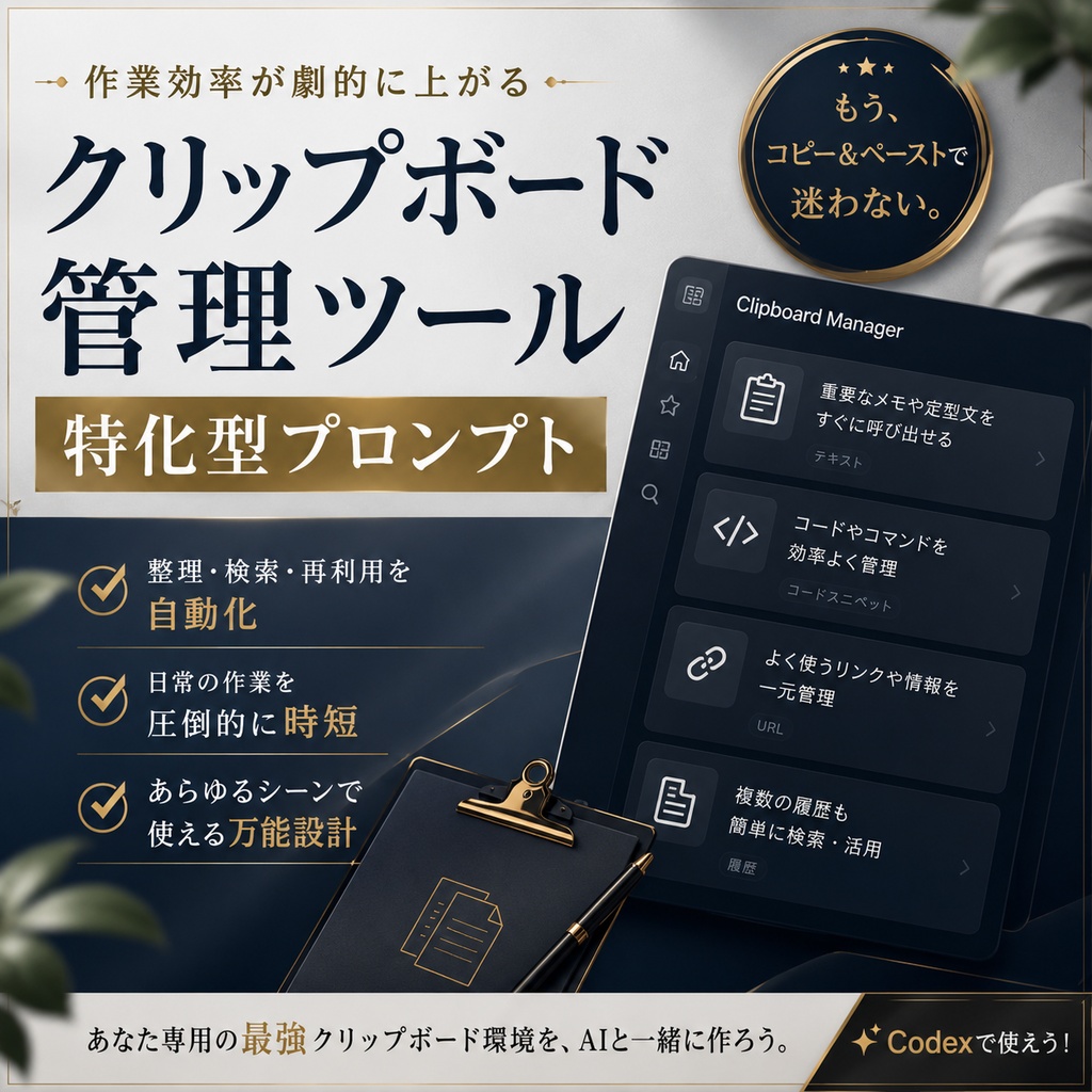 クリップボード管理ツール特化型プロンプト