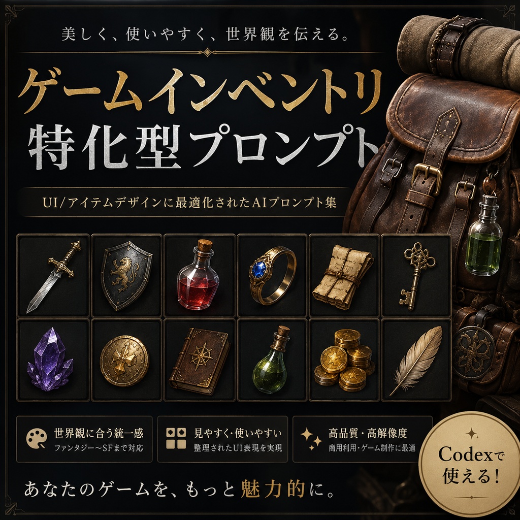 ゲームインベントリ特化型プロンプト