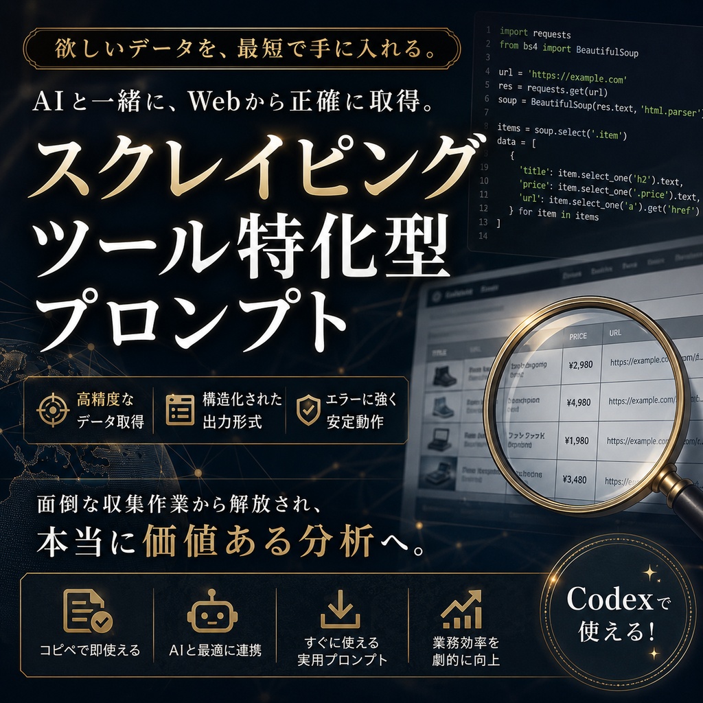 スクレイピングツール特化型プロンプト