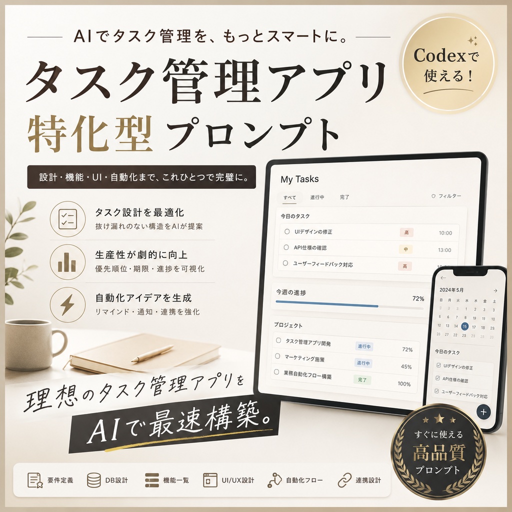 タスク管理アプリ特化型プロンプト