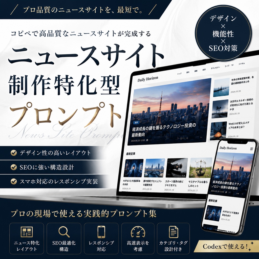 ニュースサイト制作特化型プロンプト