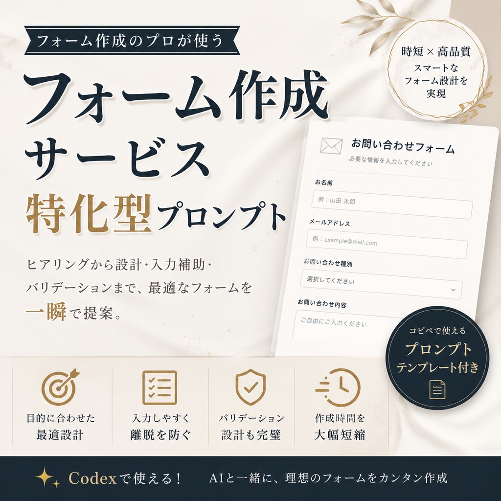フォーム作成サービス特化型プロンプト