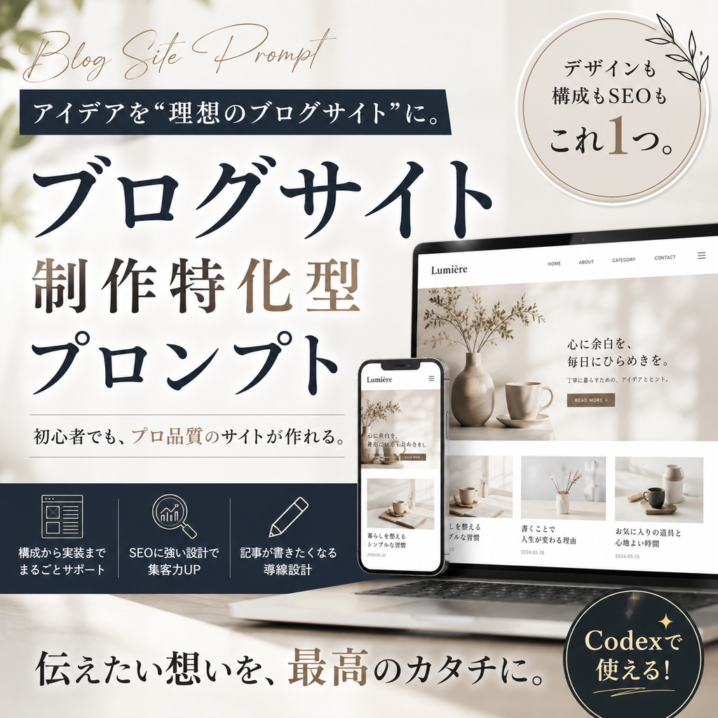 ブログサイト制作特化型プロンプト