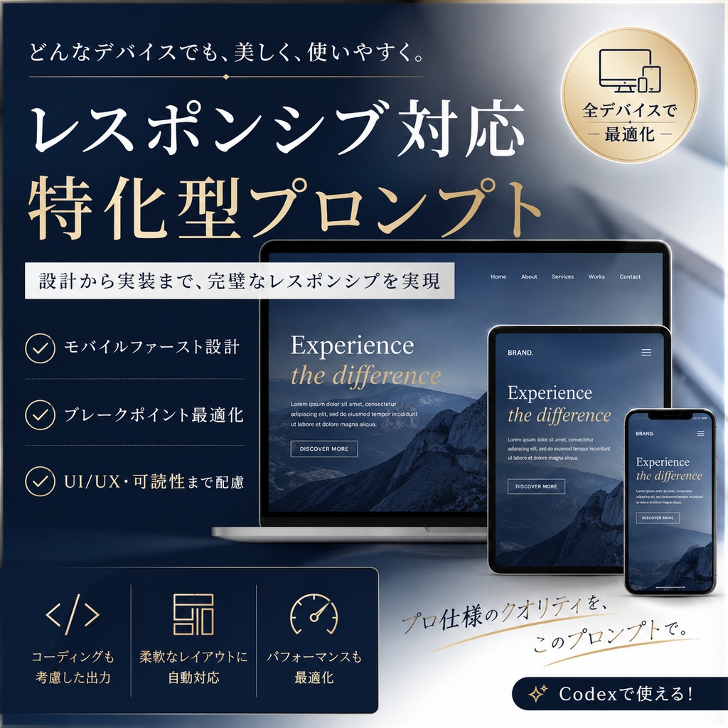 レスポンシブ対応特化型プロンプト