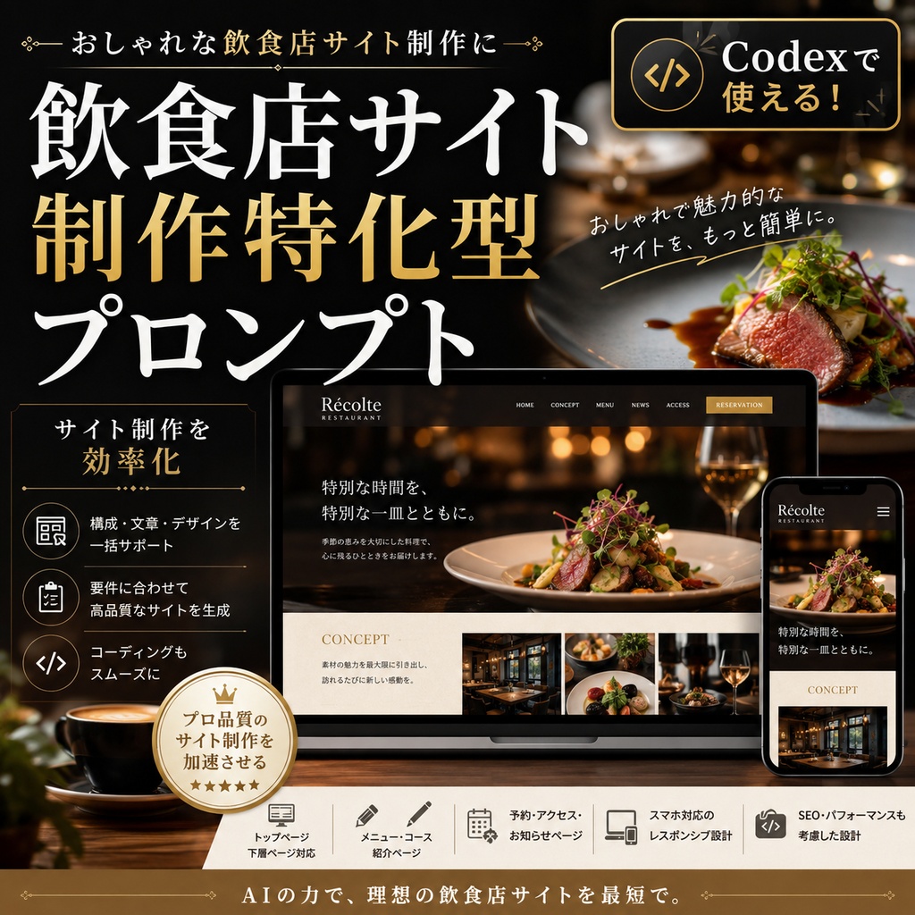 飲食店サイト制作特化型プロンプト