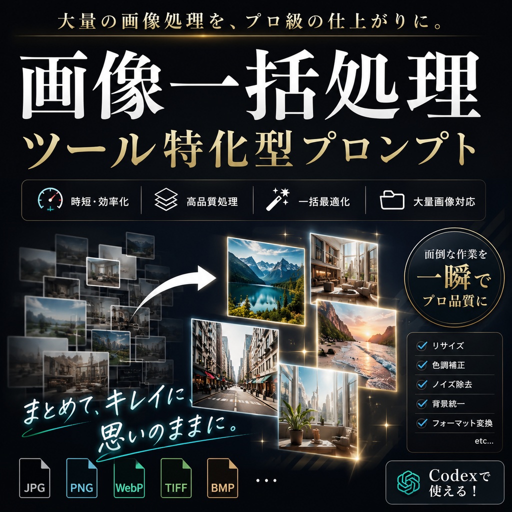 画像一括処理ツール特化型プロンプト