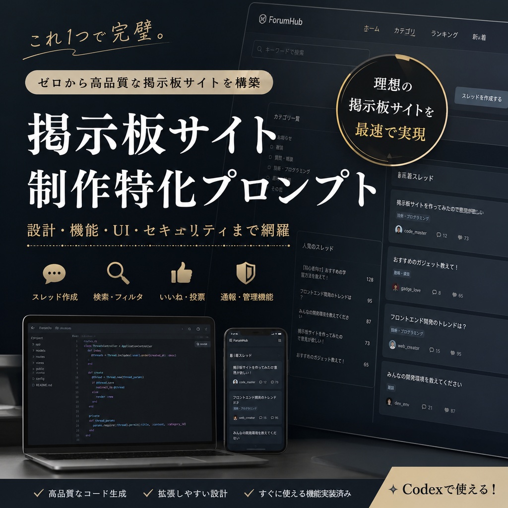 掲示板サイト制作特化型プロンプト