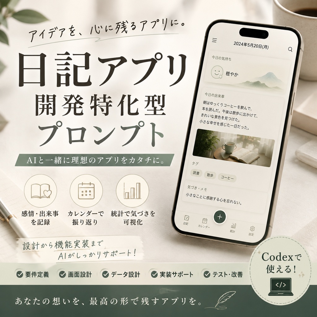 日記アプリ開発特化型プロンプト