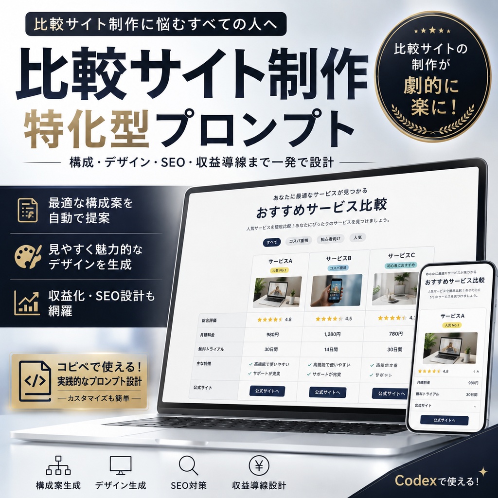 比較サイト制作特化型プロンプト