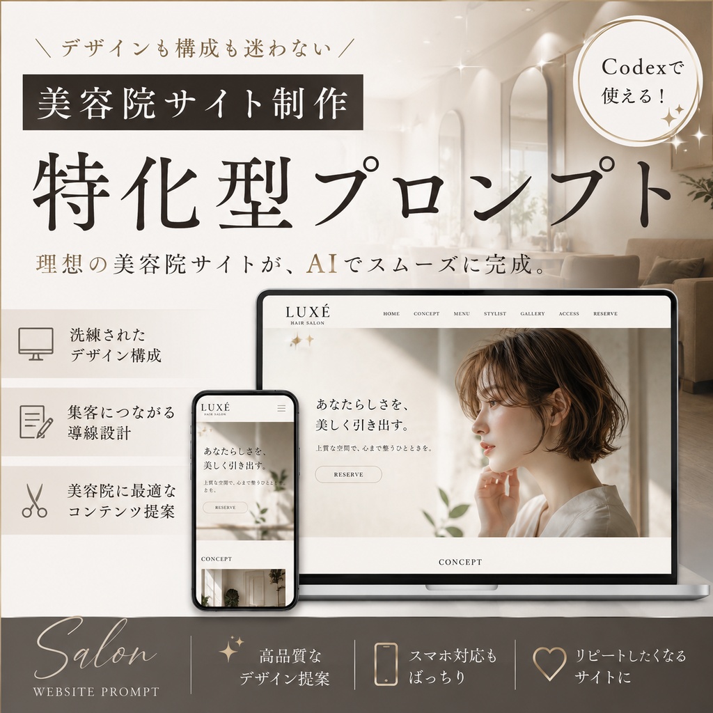 美容院サイト制作特化型プロンプト