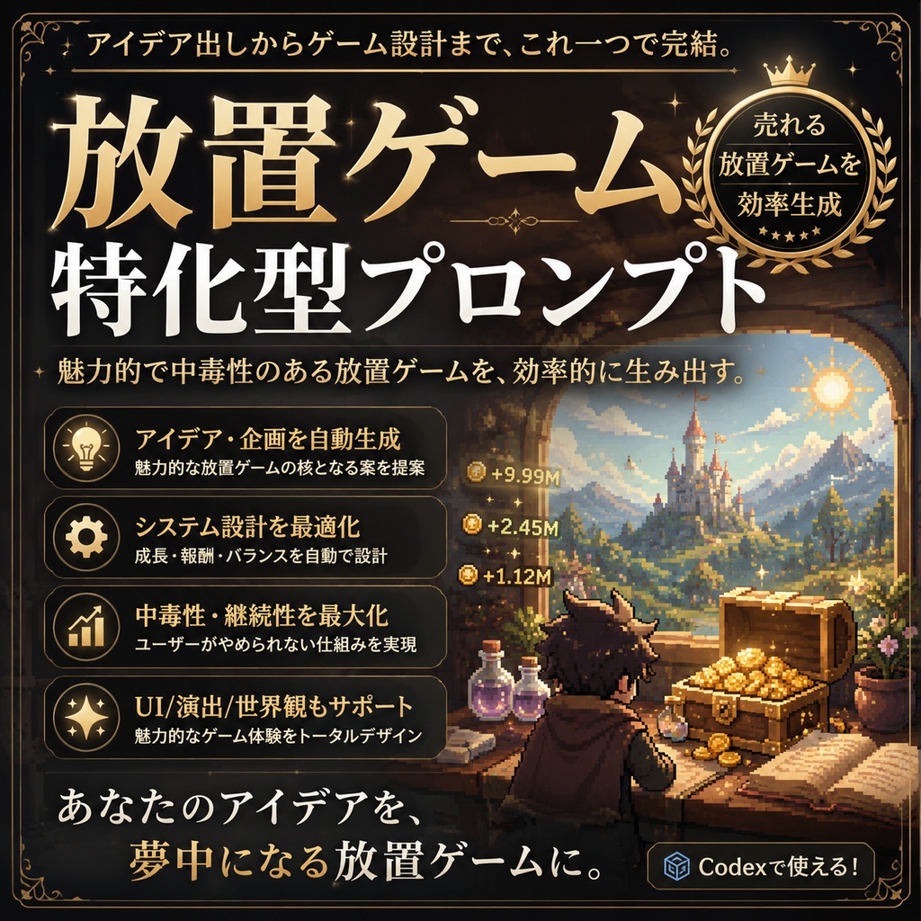 放置ゲーム特化型プロンプト