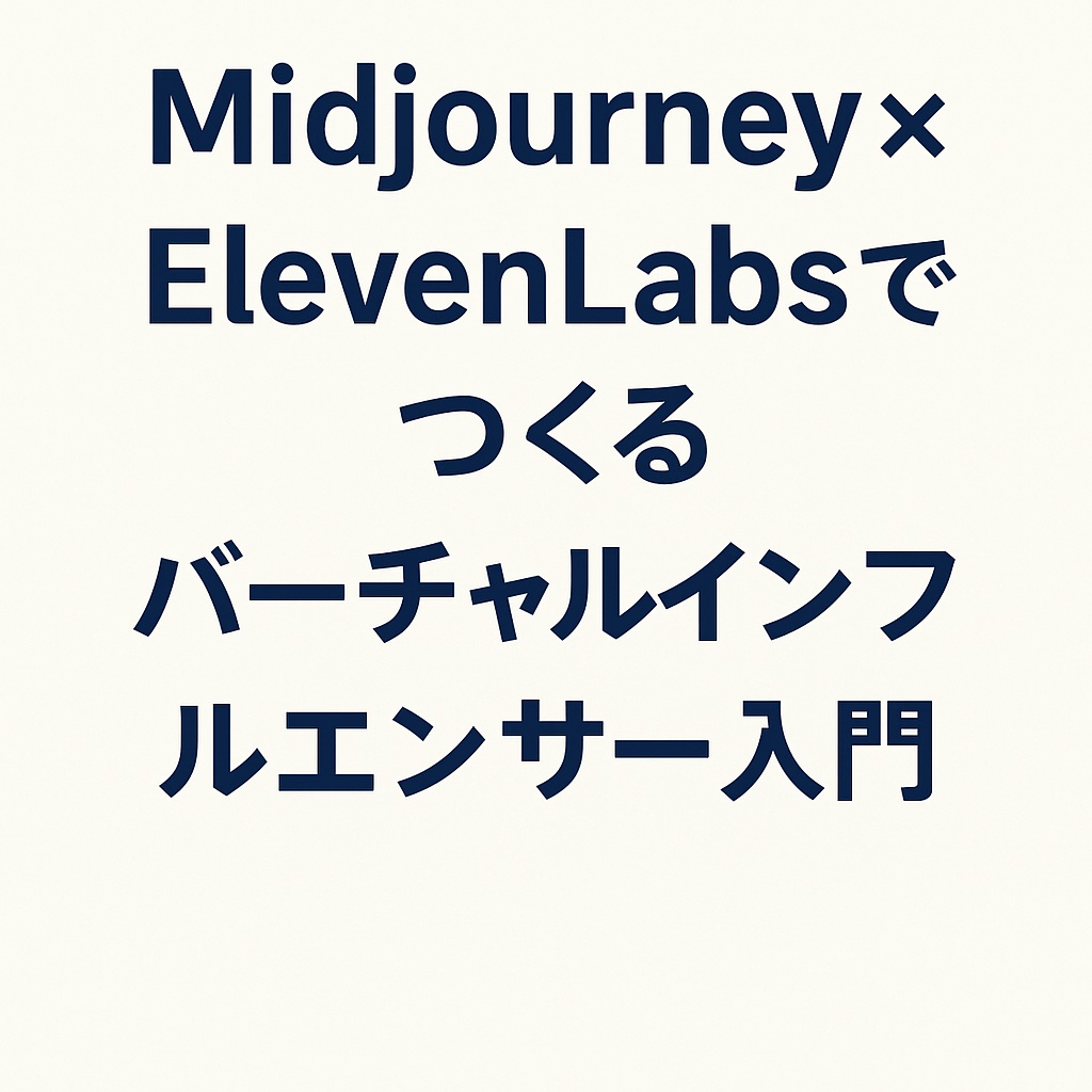 Midjourney × ElevenLabsでつくる バーチャルインフルエンサー入門