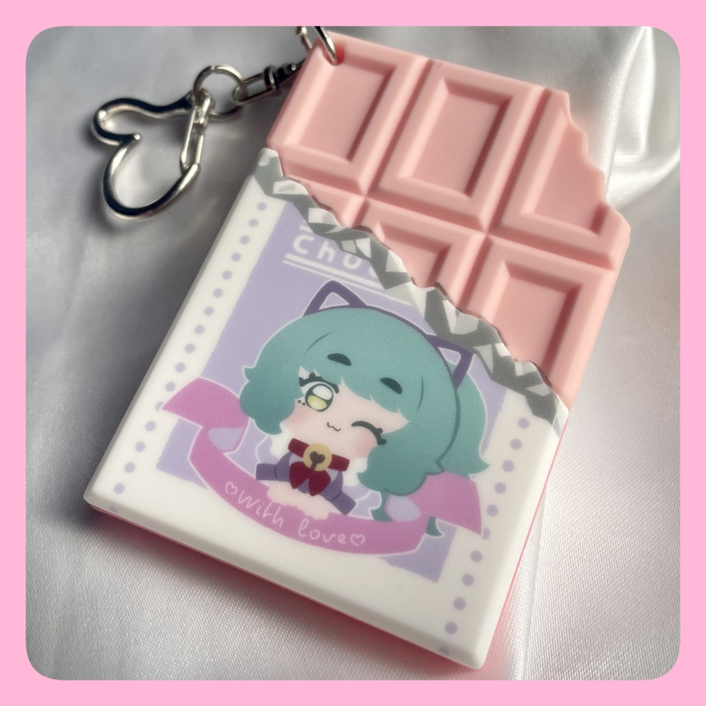 バレンタイン板チョコラバーキーホルダー&落書きチェキセット