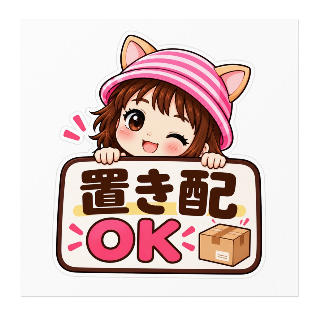 ひーちゃんの猫耳ちゃんステッカー|置き配OK