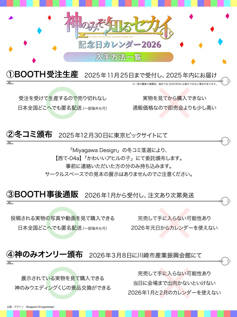 【受注生産】神のみぞ知るセカイ記念日カレンダー2026