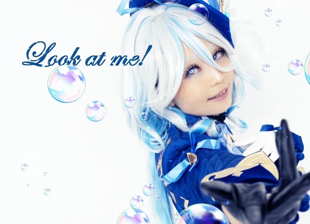 【C105新刊】Look at me!(フリーナ中心コスプレ写真集) 新刊セット/単品